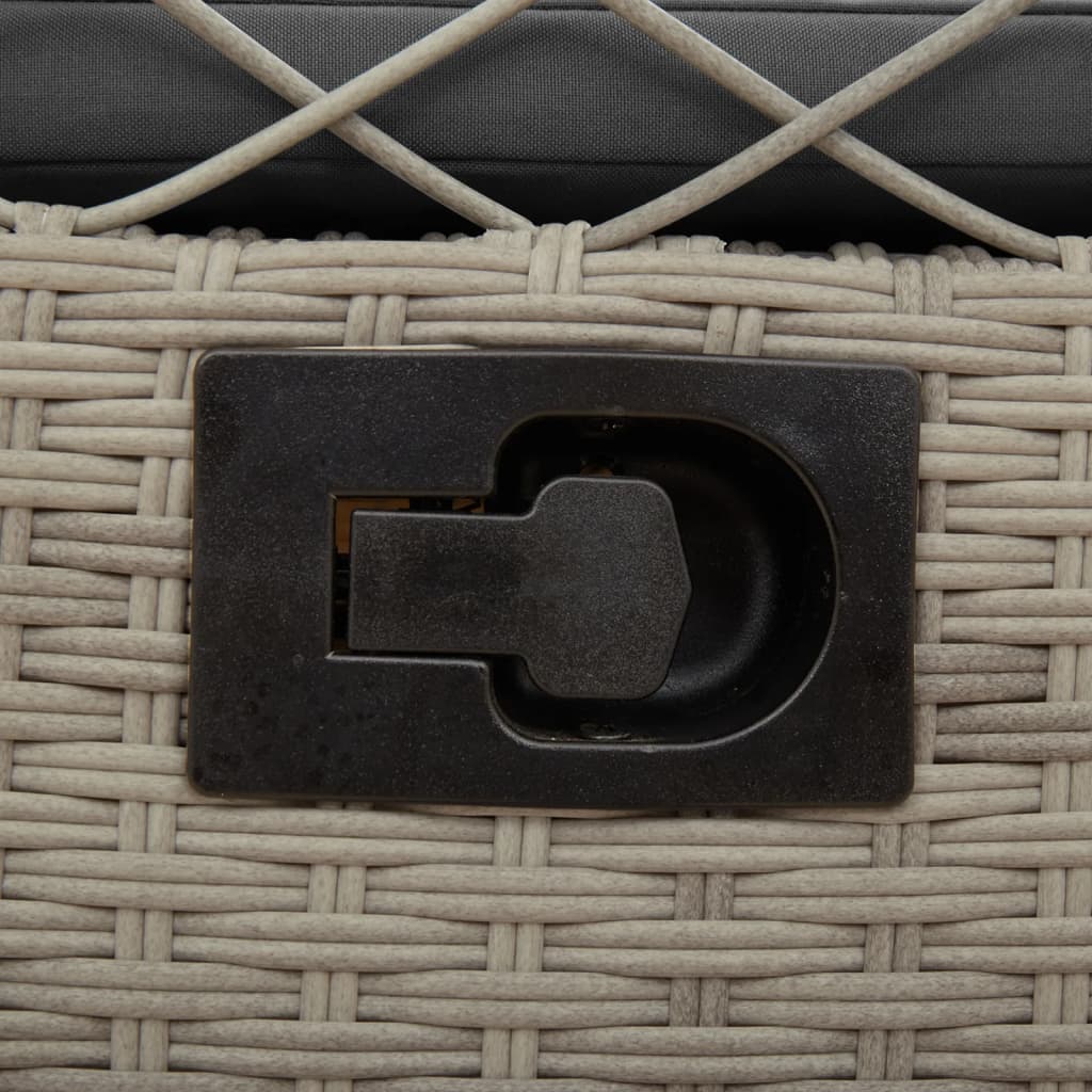 Havestole 2 stk. med lænefunktion polyrattan - lysegrå, 1, vævning i linjer - number 10.