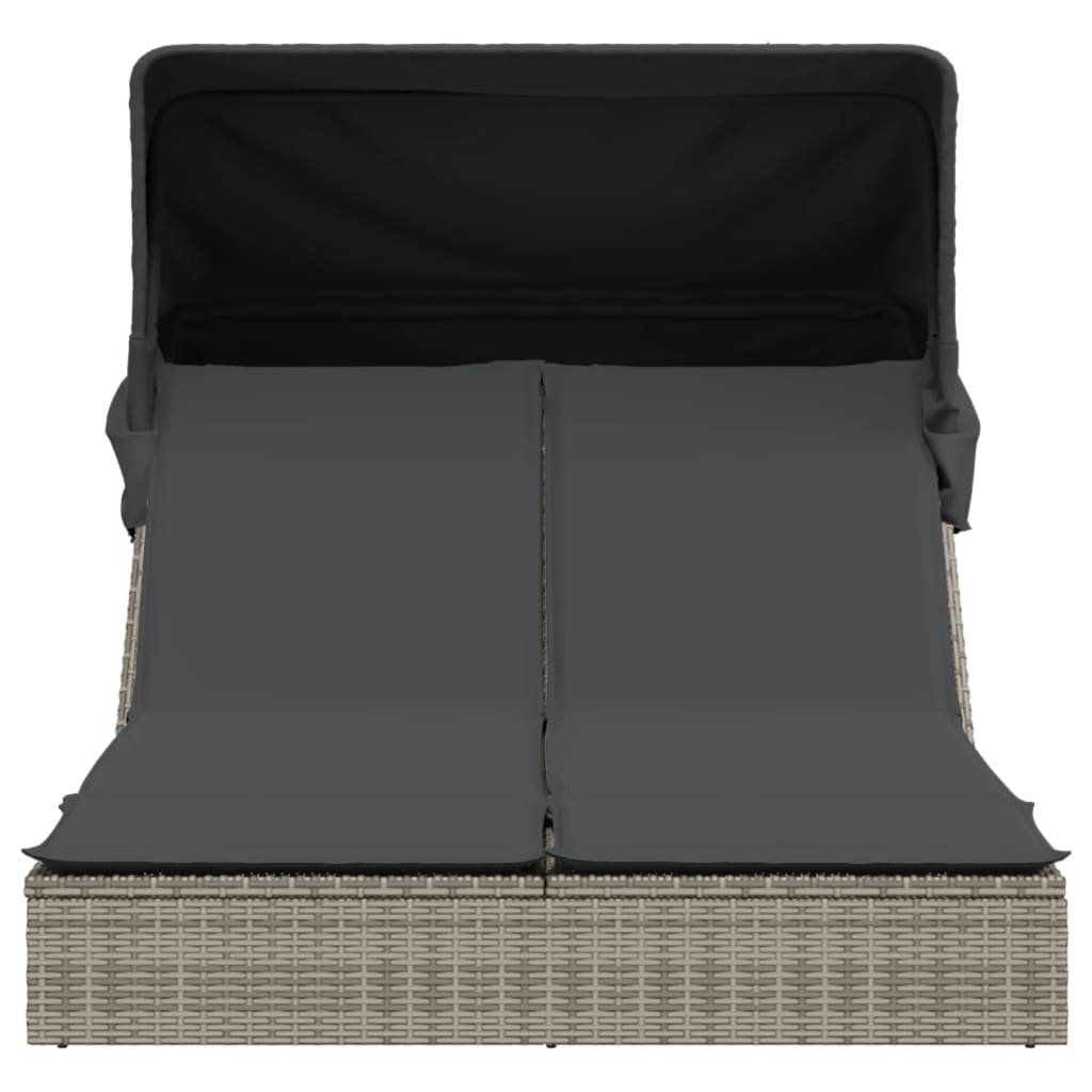 Ležaljka s baldahinom i jastucima poliratan - siva, 1 - number 3.