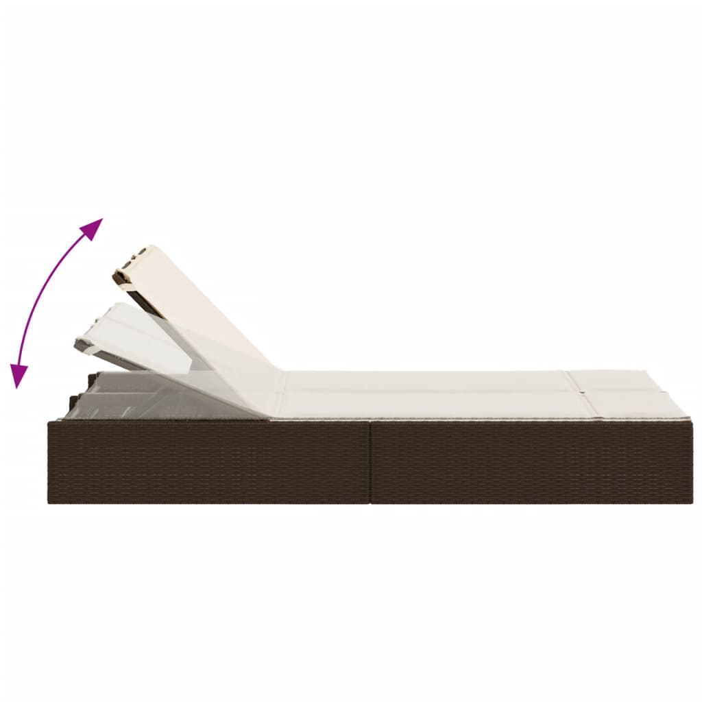 Ležaljka s jastucima poliratan - smeđa, 1 - number 6.