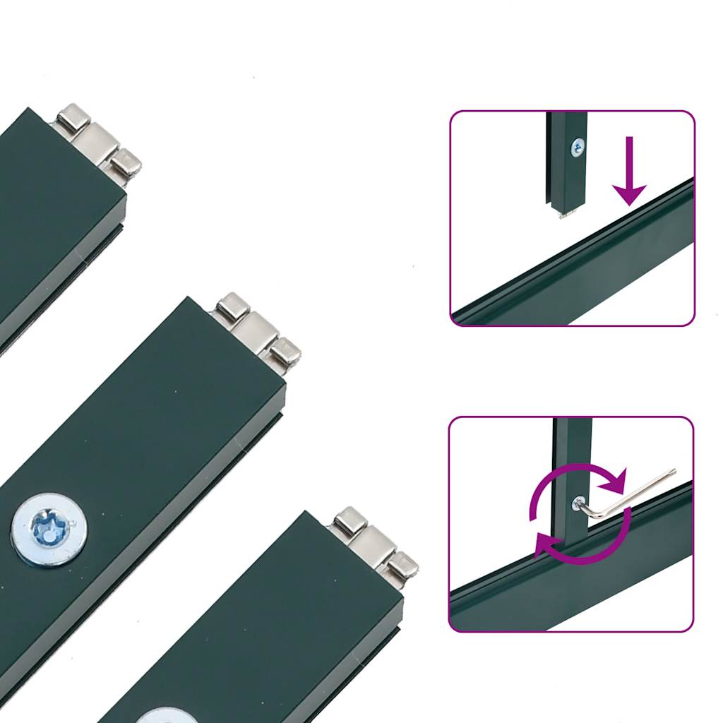 Greenhouse with aluminum foundation frame - green, 224 x 169 x 195 cm, 1 - number 11.