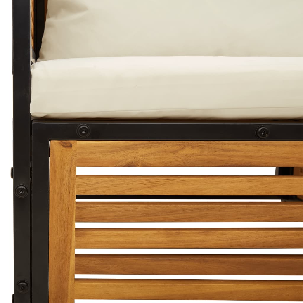 Kauč ​​set za vrt 7 dijelova s ​​jastucima čvrsta akacija stabala - vrhnja, 3x kutni dijelovi + 2x srednji dio + fotelje + tablica, 1 - number 10.