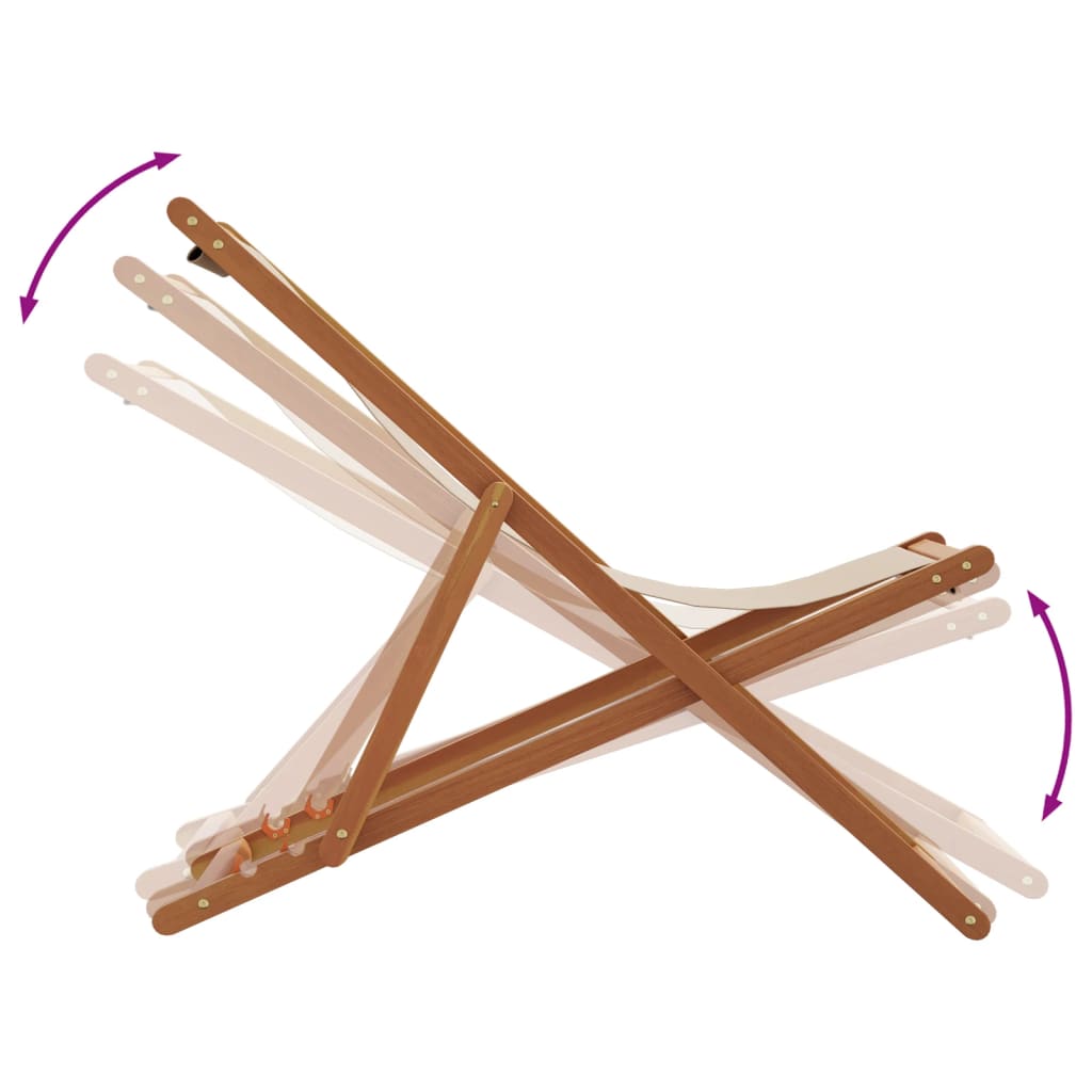 Ležaljke za plažu kom. sklopiva tkanina i puno drvo - bež, 2, bez naslona za ruke - number 8.