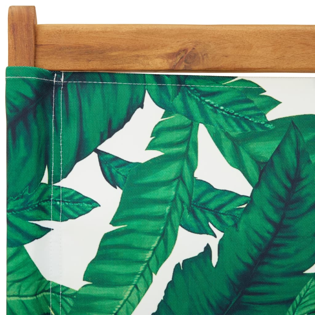 Sklopive vrtne stolice kom. tkanina i puno drvo - uzorak lišća, 6 - number 10.