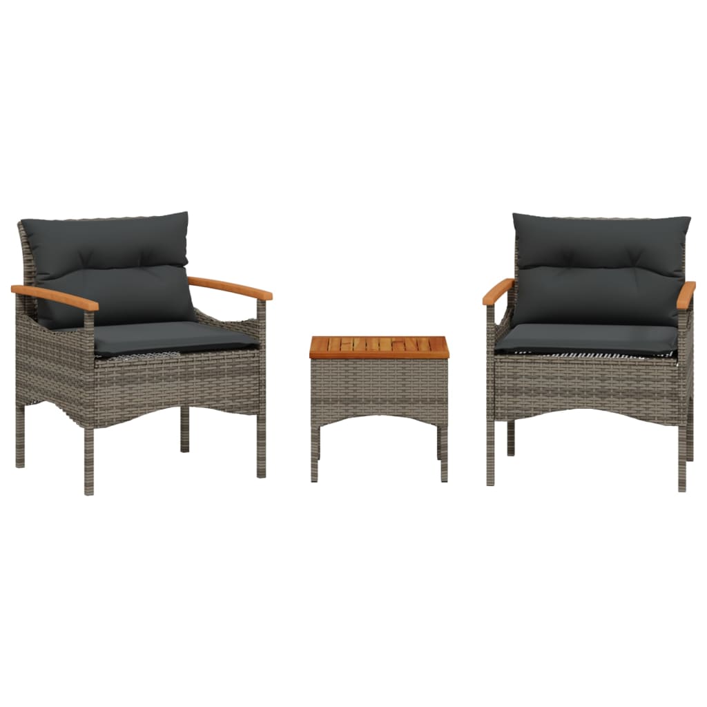 Vrtna garnitura 3 dijela s jastucima poliratan - siva, 1 - number 2.