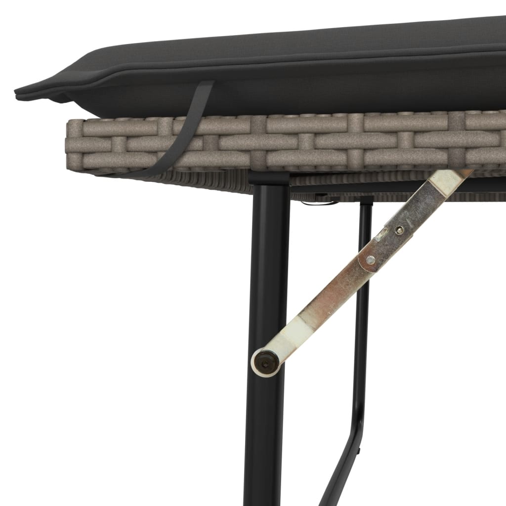 Vrtna klupa s jastucima i podnožjem poliratan - siva, 1 - number 9.