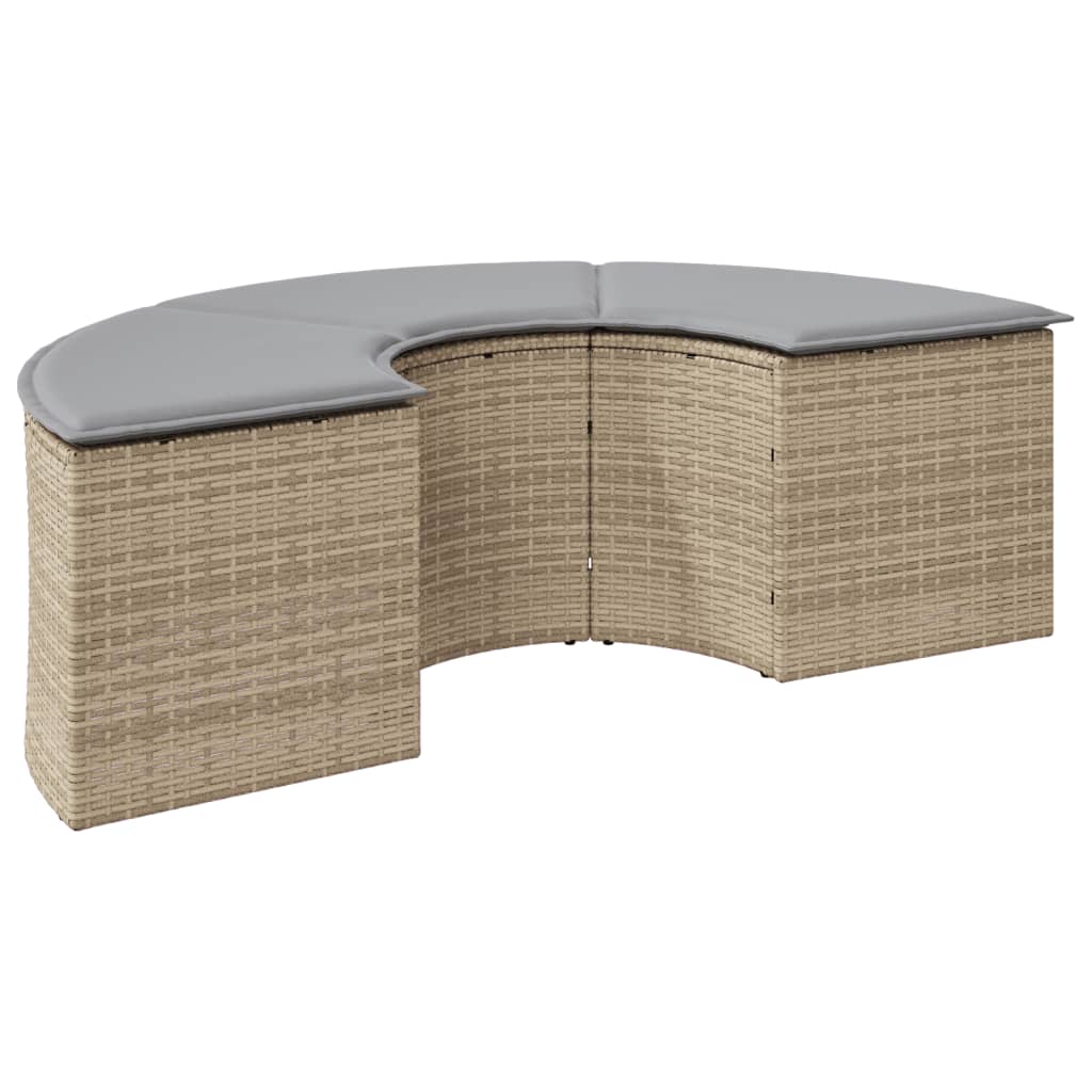 Haveskammel med hynde polyrattan - beige, 1 - number 2.