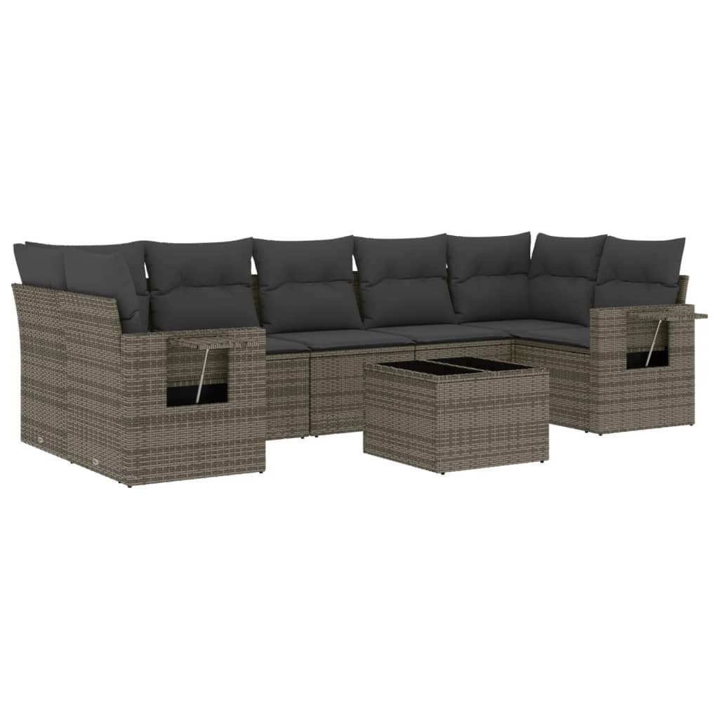 Sofa sett for hage 8 deler med puter polyrattan - grå, ooo 3, 1 - number 2.