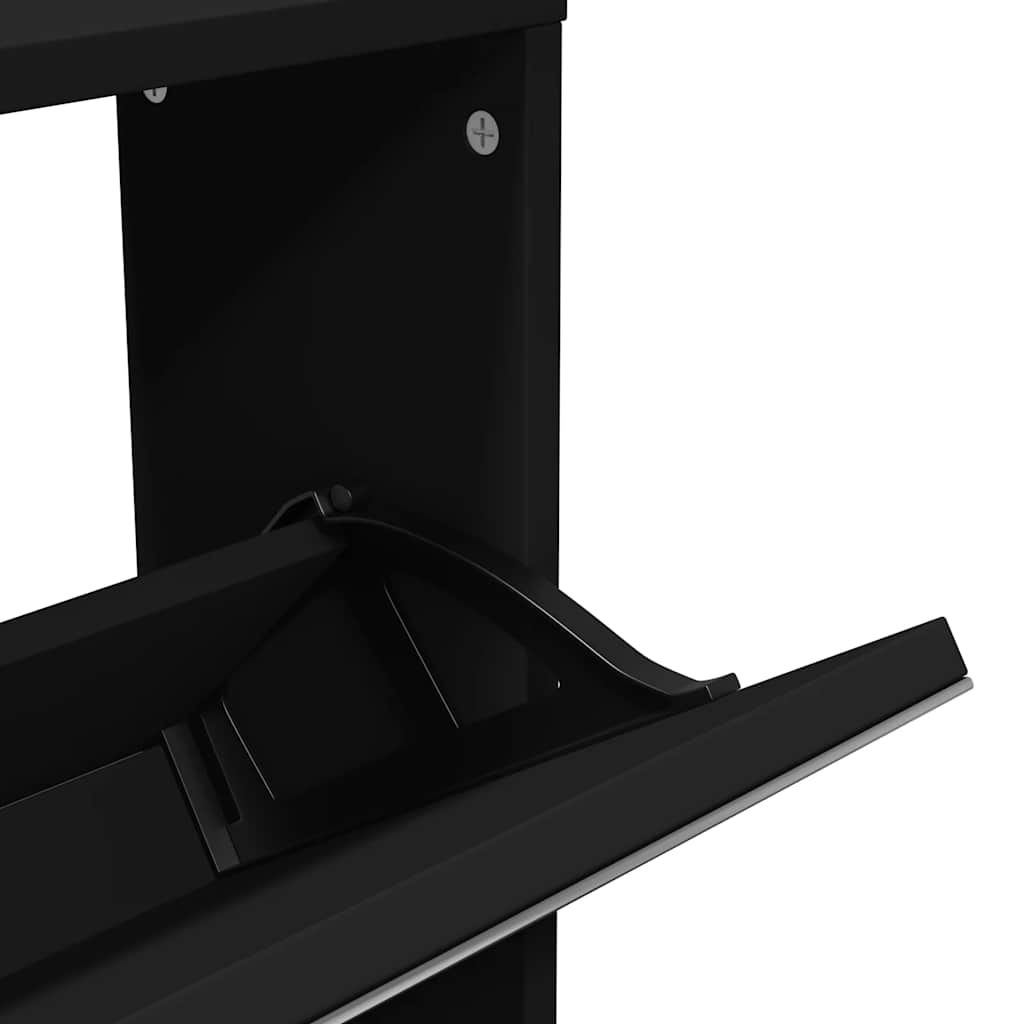 Ormarić za cipele s ogledalom i 5 polica 63x17x169,5 cm - crni, 1 - number 9.