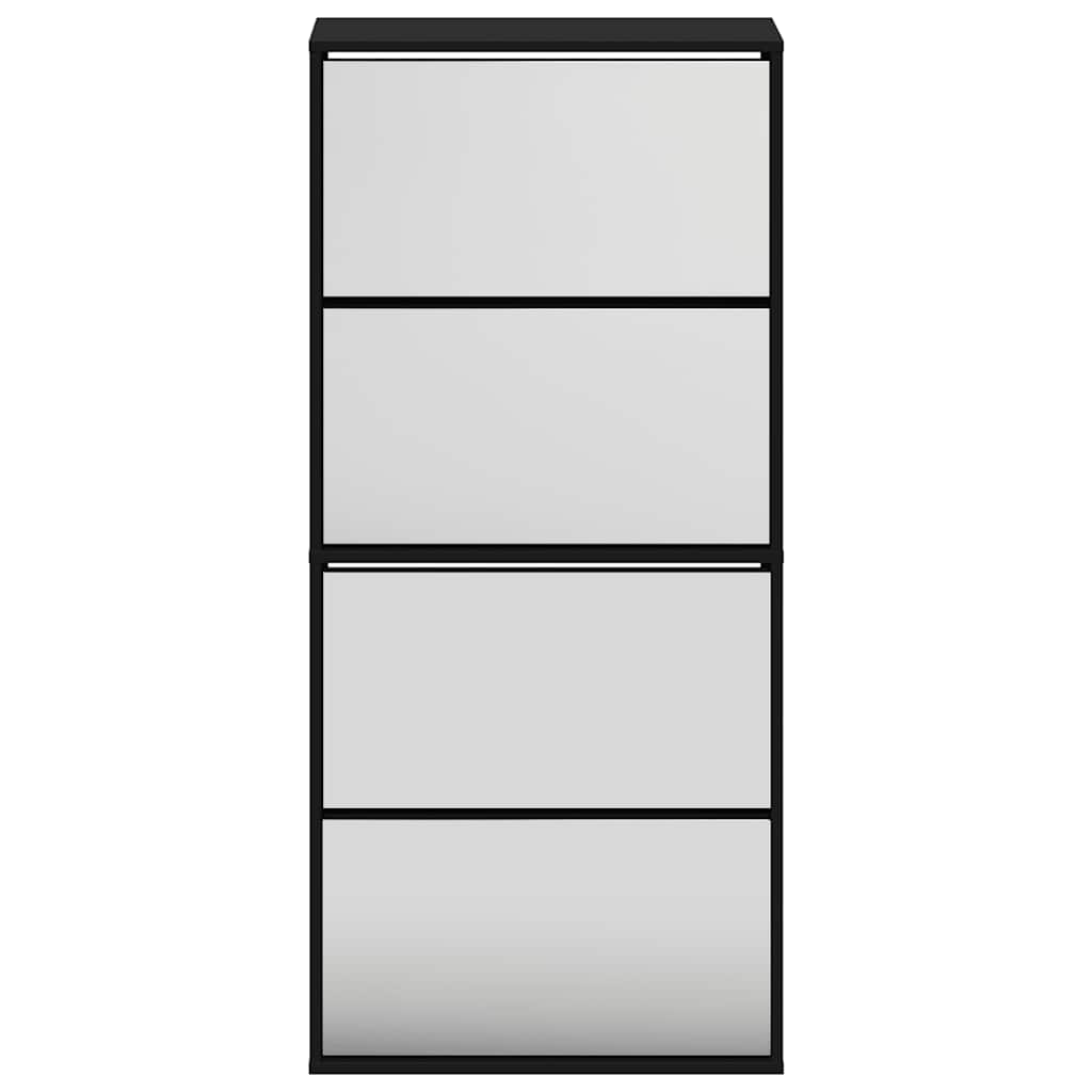 Ormarić za cipele s ogledalom i 4 police 63x17x134 cm - crni, 1 - number 5.