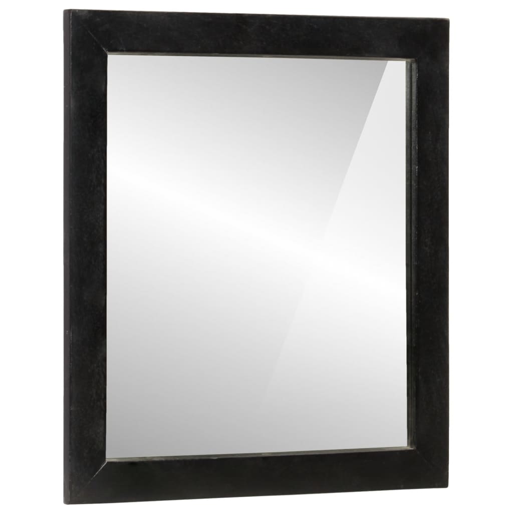 Baderomsmøbelsett 2 deler jern og heltre mangotre - svart, tre, 1 - number 4.