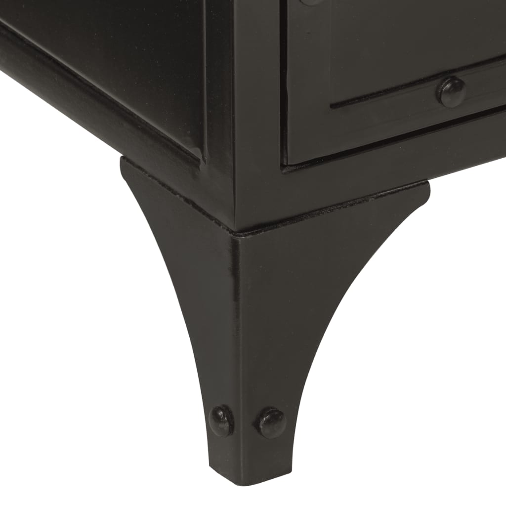 Baderomsmøbelsett 2 deler jern og heltre mangotre - svart, tre, 1 - number 10.