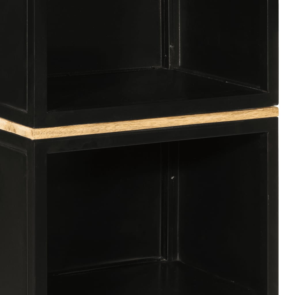 Møbelsæt til badeværelse 5 dele jern og massivt mangotræ - sort, træ, 1 - number 12.