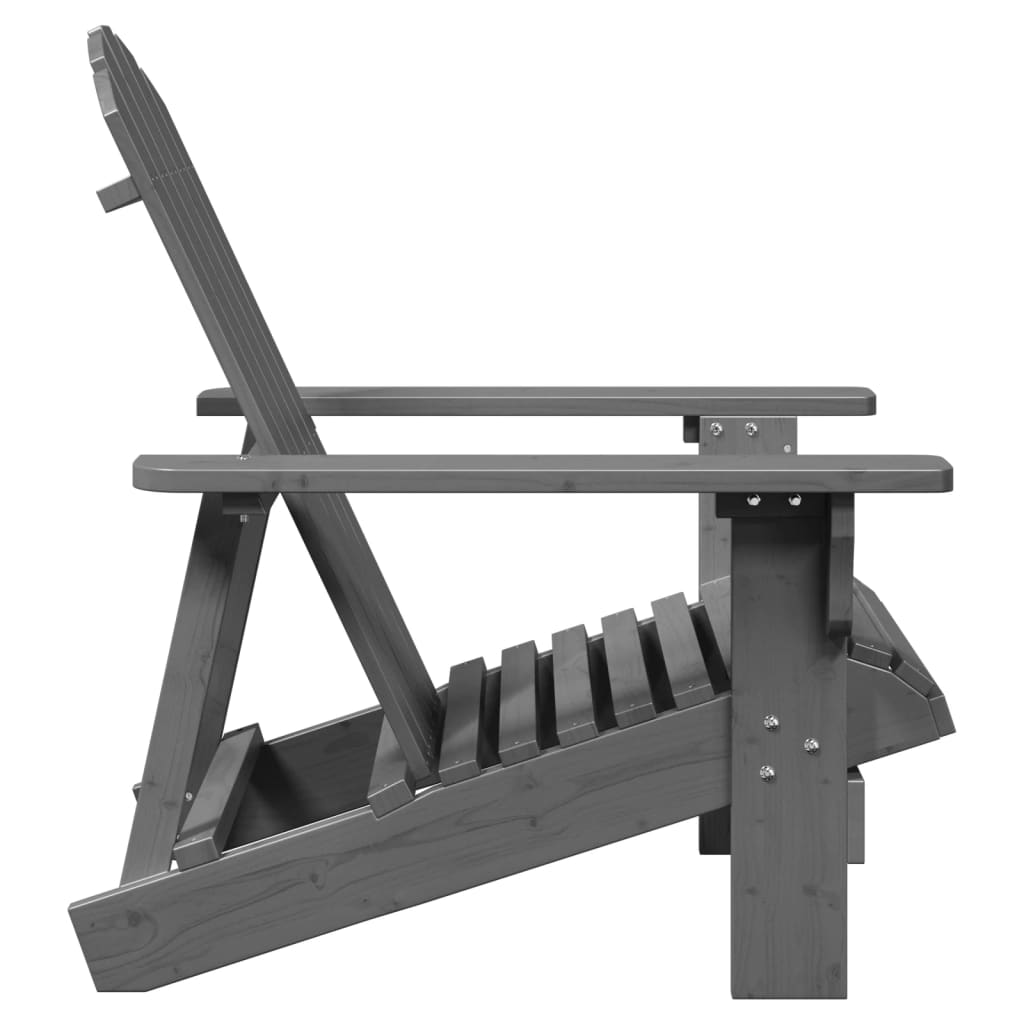 Adirondack-stol 69x85x90,5 cm massivt grantræ grå - number 4.