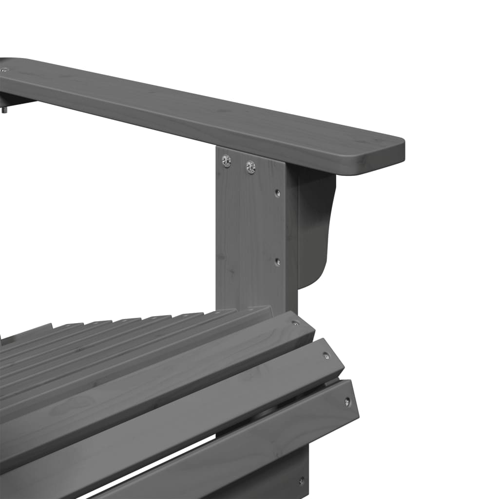 Adirondack-stol 69x85x90,5 cm massivt grantræ grå - number 6.