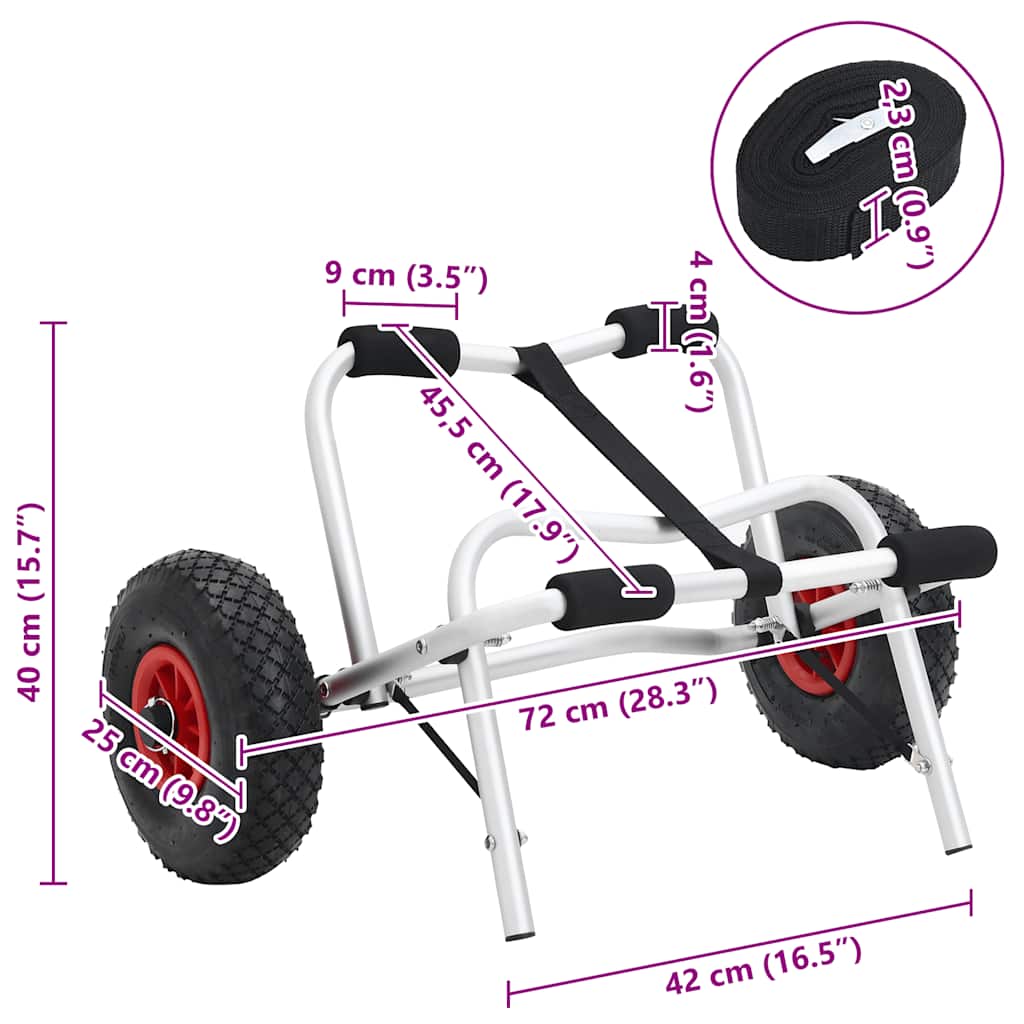 Kajakvogn 45 kg foldbar aluminium - number 8.