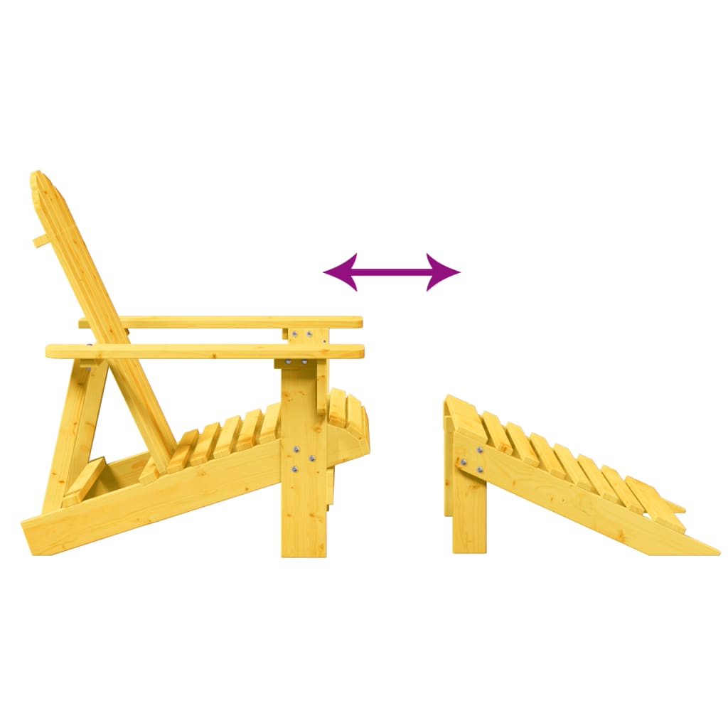 Adirondack-havestol med fodstøtte massivt grantræ - gul, 1 - number 8.