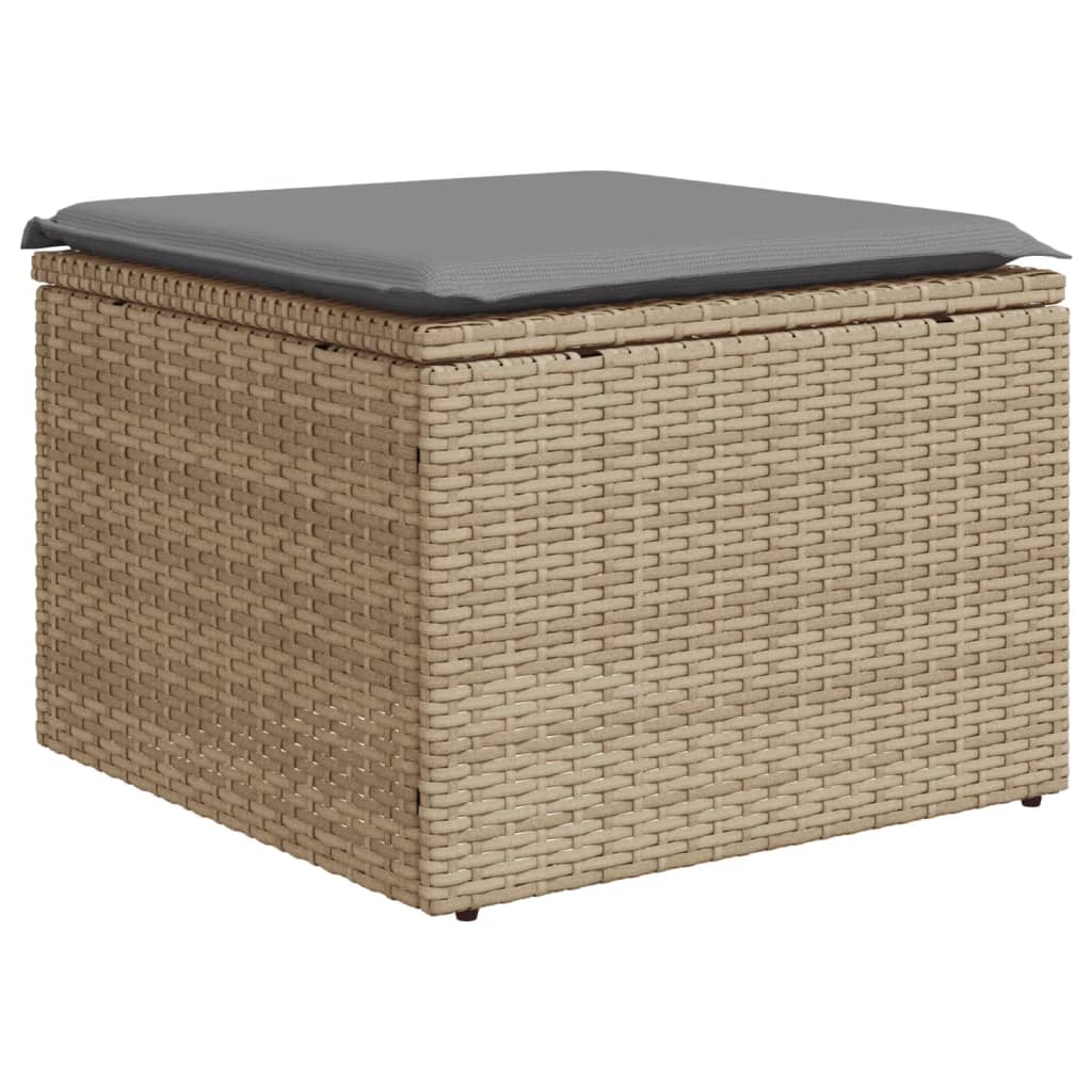 Havesofasæt 5 dele med hynder polyrattan - blandet beige, med bord, 1 - number 4.
