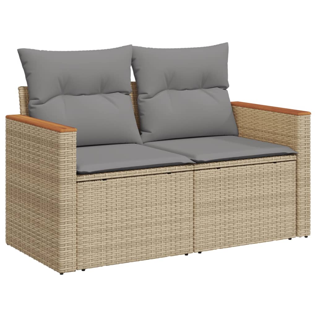 Hagesett sett 8 deler med puter polyrattan - blandet beige, uten bord, 1-2 - number 3.