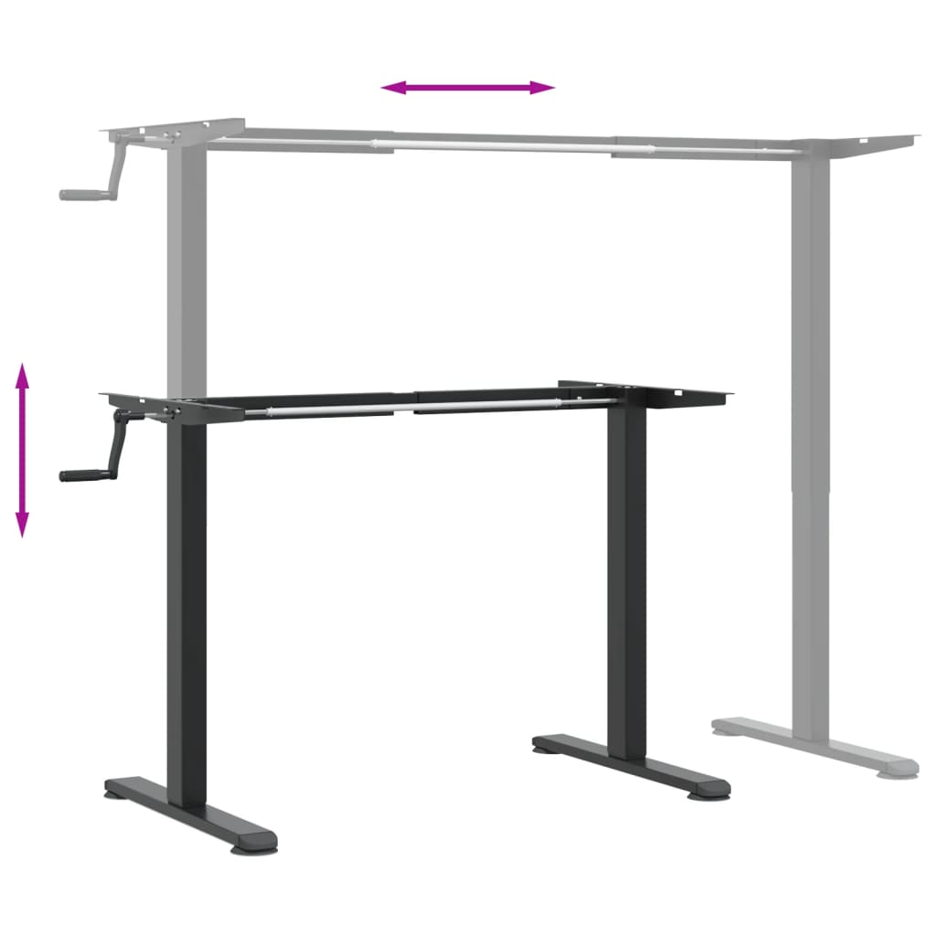 Ramme til stand-desktop (94-135) x60x (70-114) cm stål-svart - number 8.