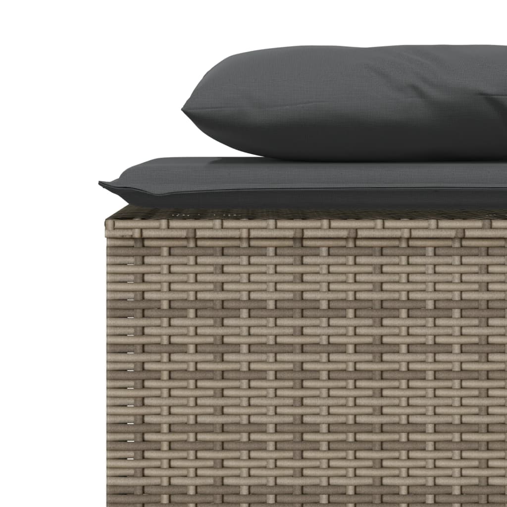 Blagovaonska stolna garnitura za vrt 3 dijela s jastucima poliratan - siva, 1 - number 7.