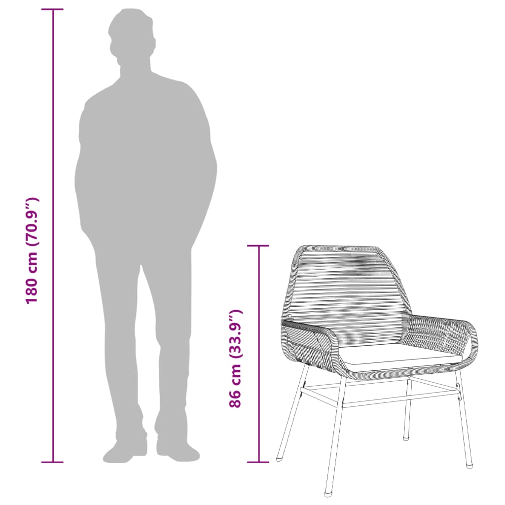 Krzesła ogrodowe 2 szt. z poduszkami polirattan - szary, 1, ooo 3 - number 10.