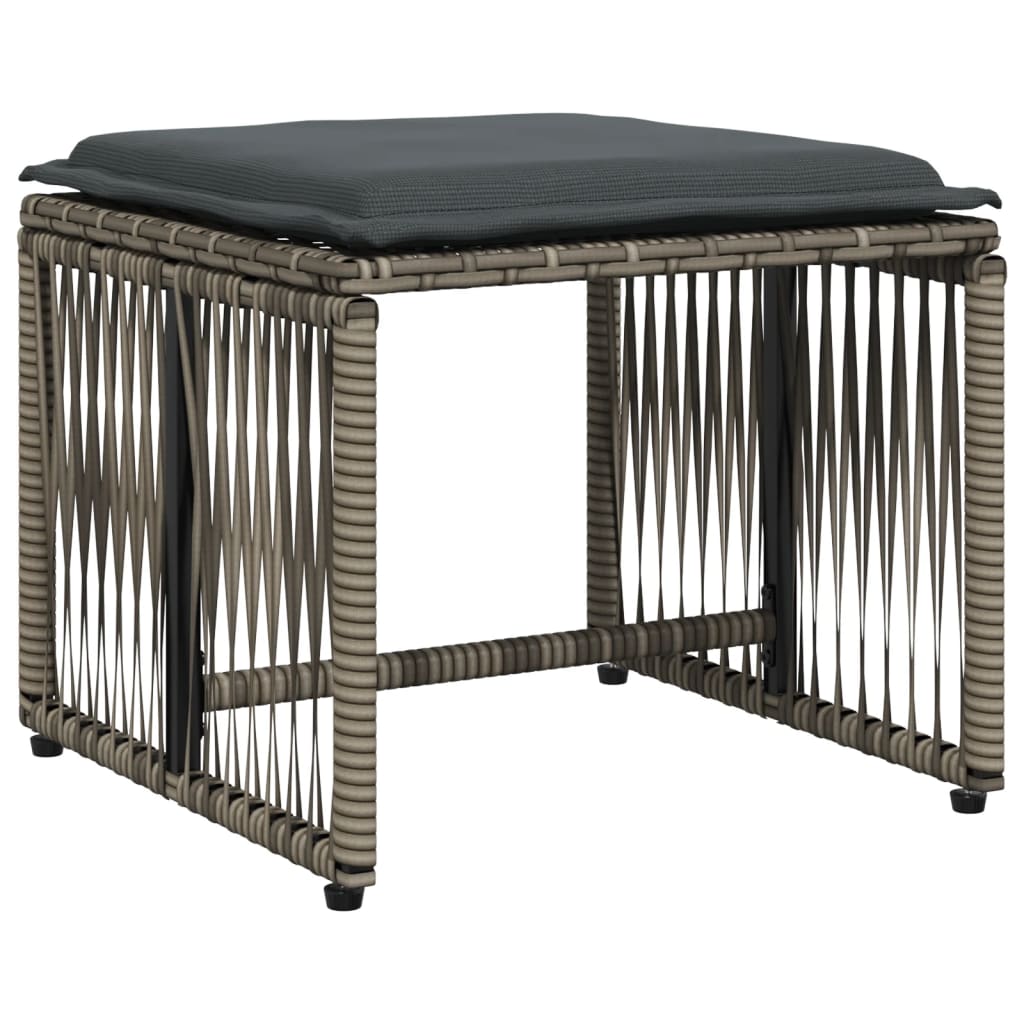 Spisebordsett for hagen 7 deler med puter polyrattan - grå, 1 - number 4.