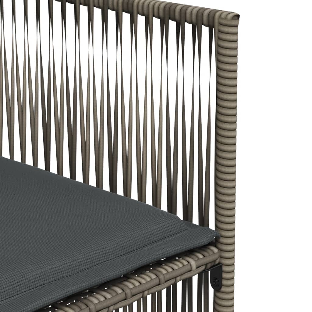 Spisebordsett for hagen 7 deler med puter polyrattan - grå, 1 - number 9.