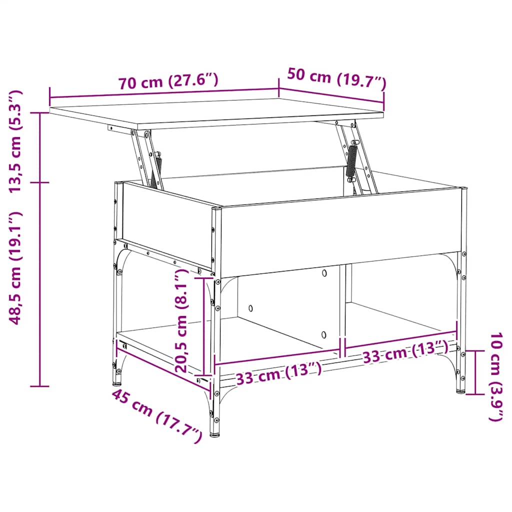 Stolik kawowy z drewna klejonego - czarny, 70 x 50 x 50 cm, 1 - number 11.