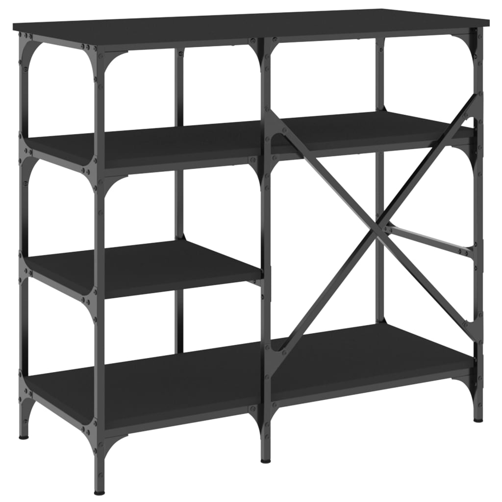 Køkkenreol 90x40x84 cm konstrueret træ og metal - sort, 1 - number 6.