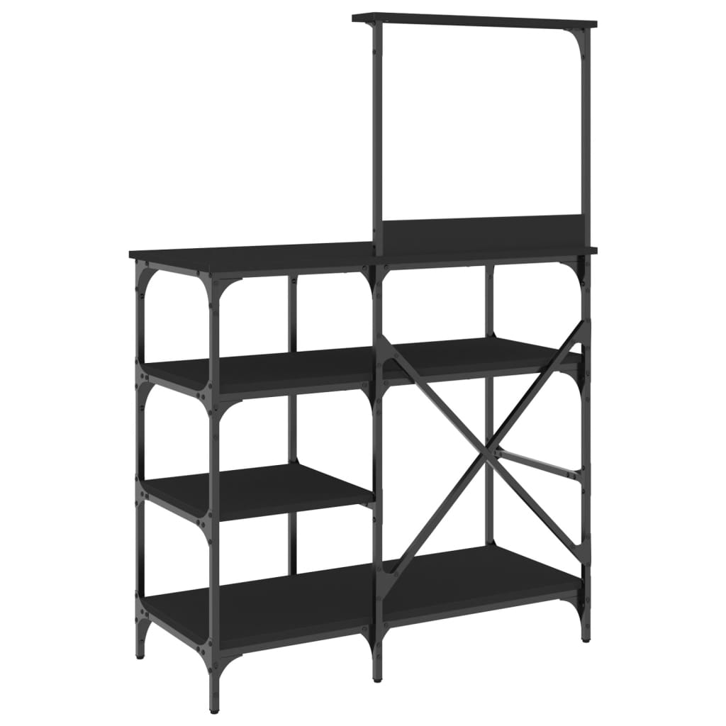 Køkkenreol 90x40x132 cm konstrueret træ og metal - sort - number 6.
