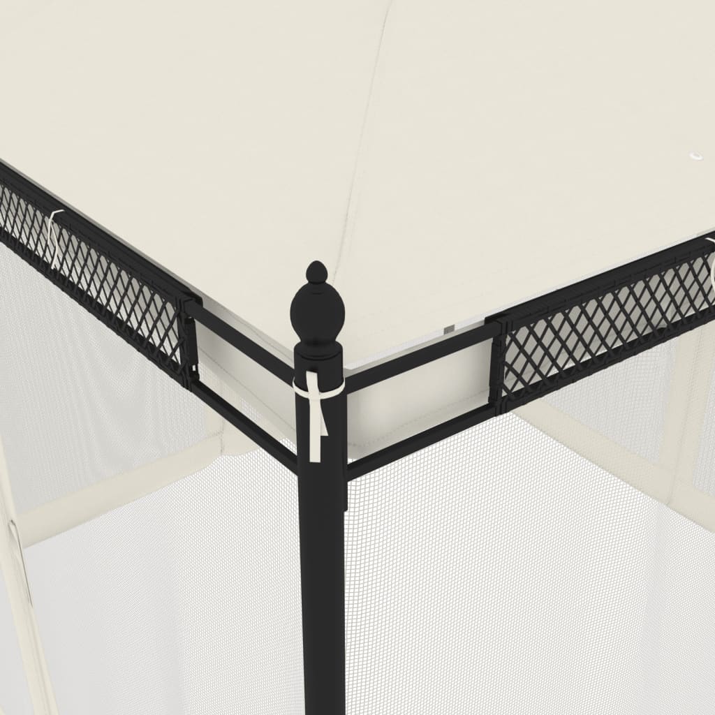 Pavillon 2,93x2,93 m meshvægge stål cremefarvet - creme, 1 - number 7.