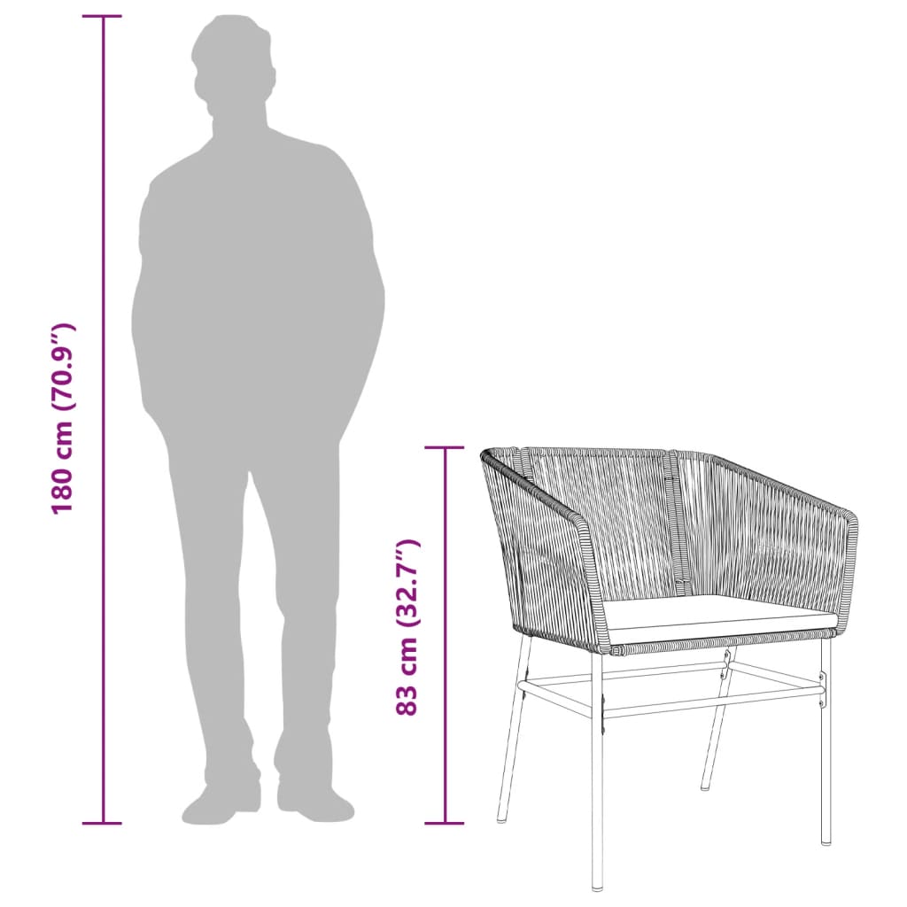 Vrtne stolice 2 kom. s jastucima poliratan - siva, 1, ooo 3 - number 10.