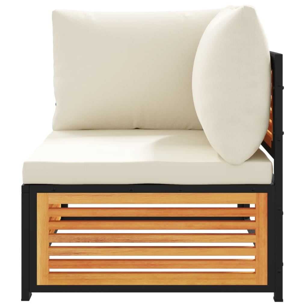 Kutni modul za vrtnu garnituru s jastucima puno bagrem drvo - krem, 1, kutna garnitura - number 4.