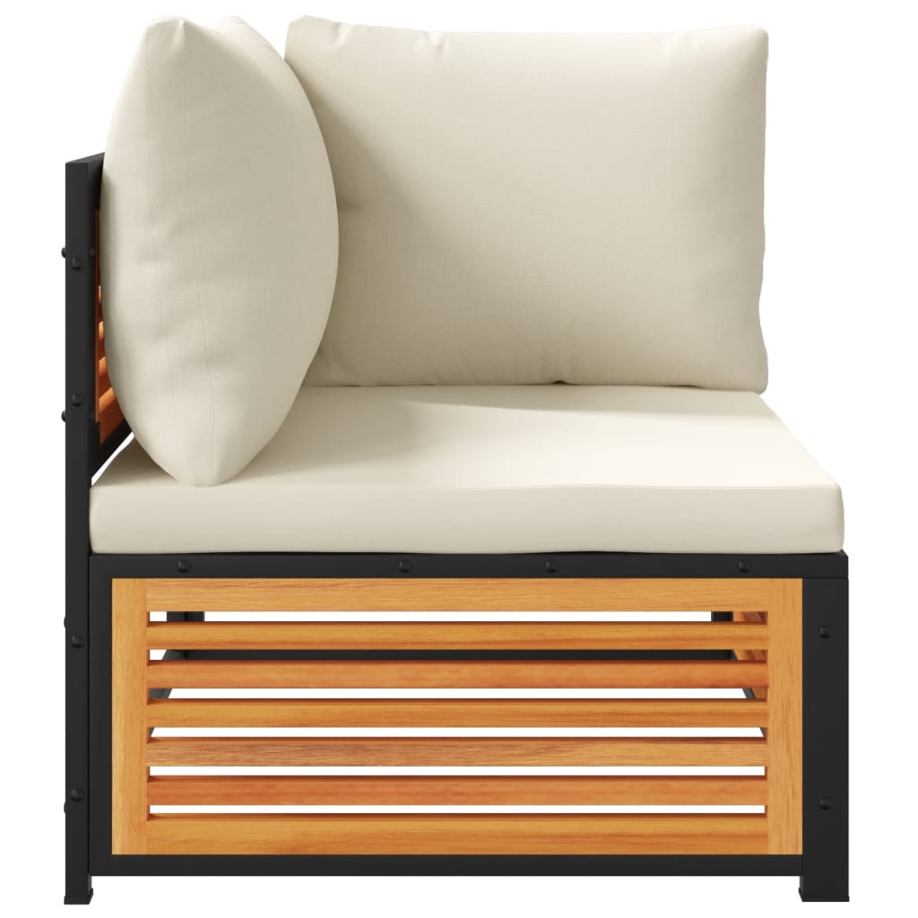 Kutni modul za vrtnu garnituru s jastucima puno bagrem drvo - krem, 1, kutna garnitura - number 6.