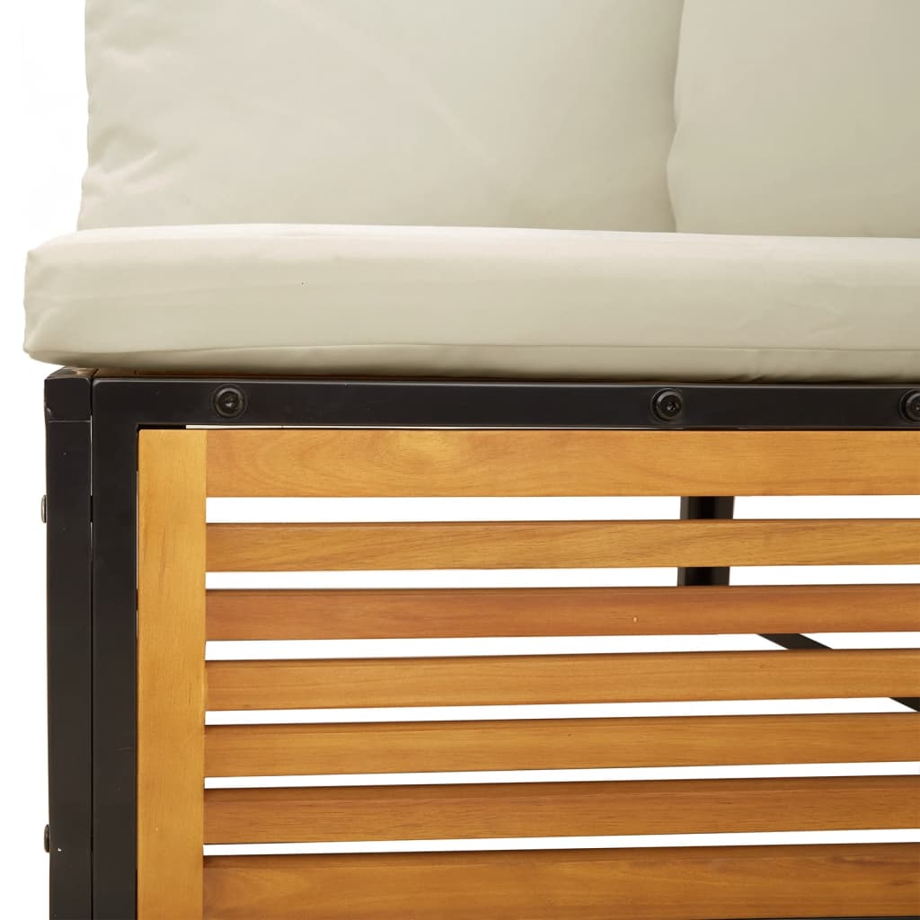 Kutni modul za vrtnu garnituru s jastucima puno bagrem drvo - krem, 1, kutna garnitura - number 8.