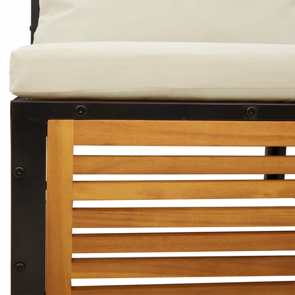 Sofamodul med hynder uden armlæn massivt akacietræ - number 8.