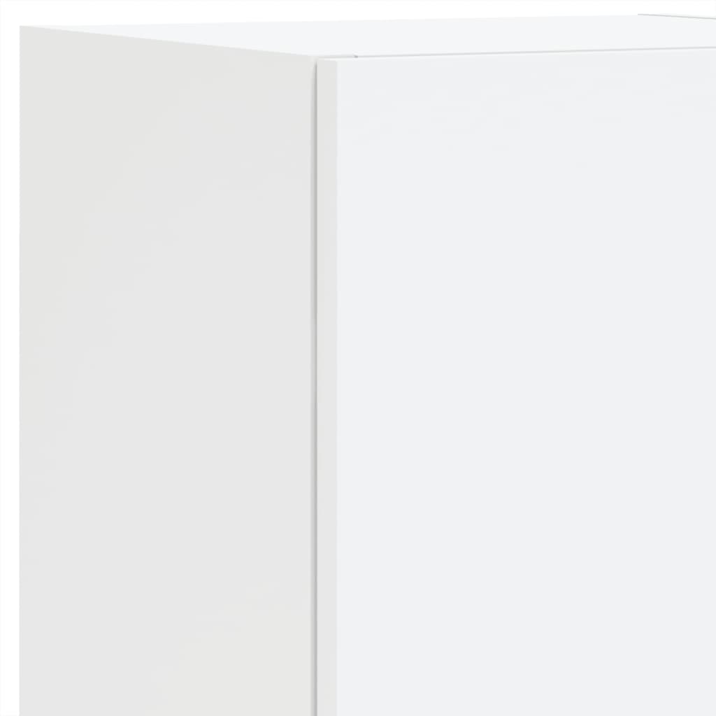 Meble telewizyjne do ściany 4 części z światłami led zbudowane drewniane białe, 1 - number 11.