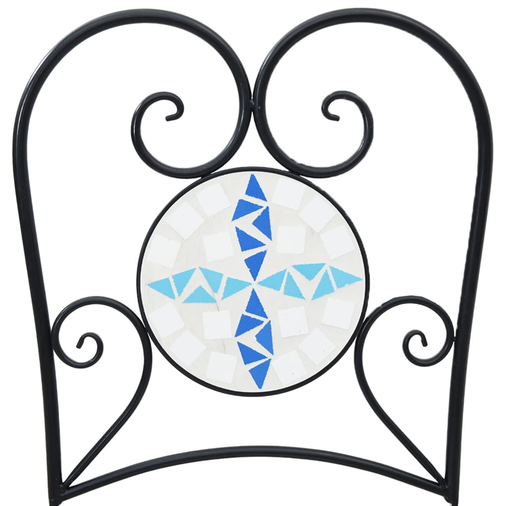 Bistro stolice kom. preklopna keramika - plava i bijela, 2 - number 11.