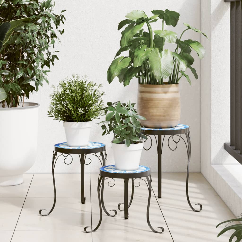 Plant tables pcs. ceramic and white - blue, 26 x 35 cm, 3 - number 1.