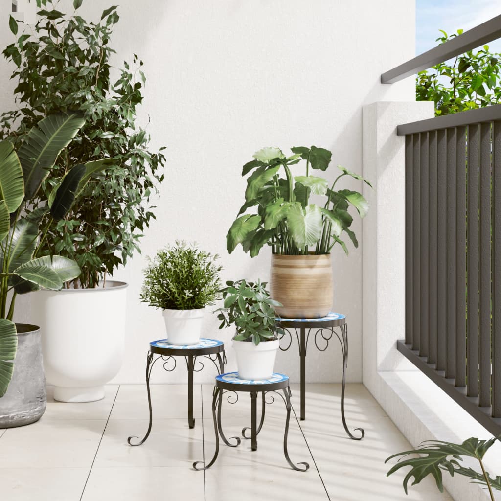 Plant tables pcs. ceramic and white - blue, 26 x 35 cm, 3 - number 3.