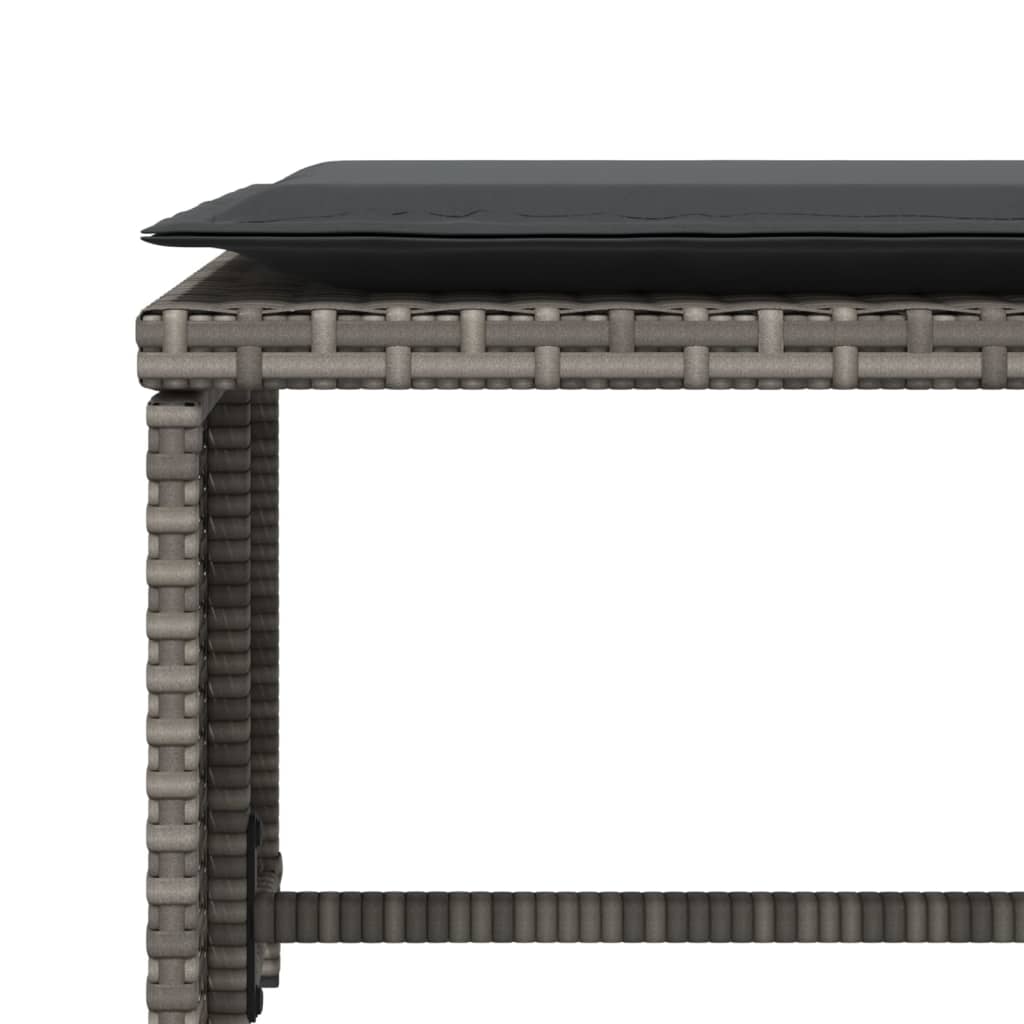 Havestol med fodskammel polyrattan - grå, 1 - number 10.