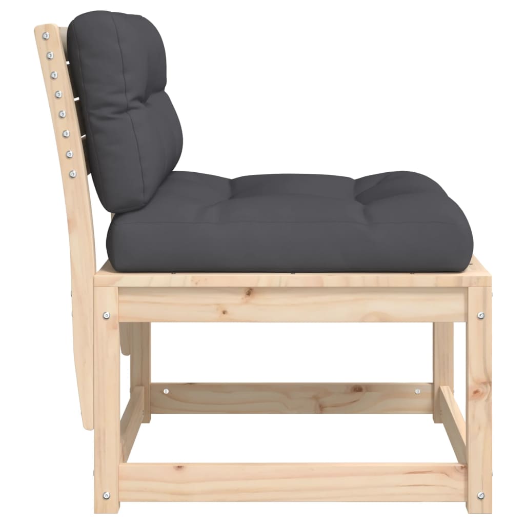 Sofamoduler til haven stk. massivt fyrretræ - fyrretræ naturlig, med hynder, 2 - number 7.