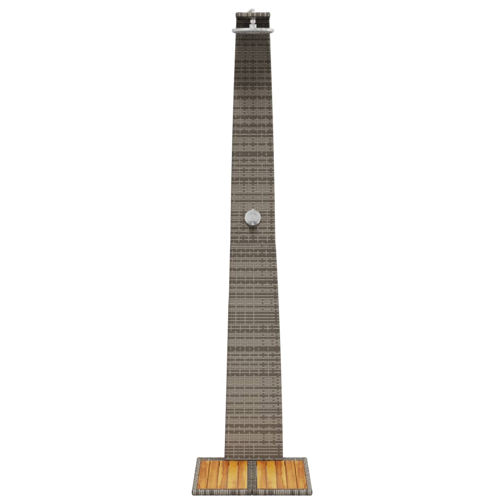 Douche de jardin 55x60x224 cm polyrotin et bois d'acacia - gris, 1 - number 5.