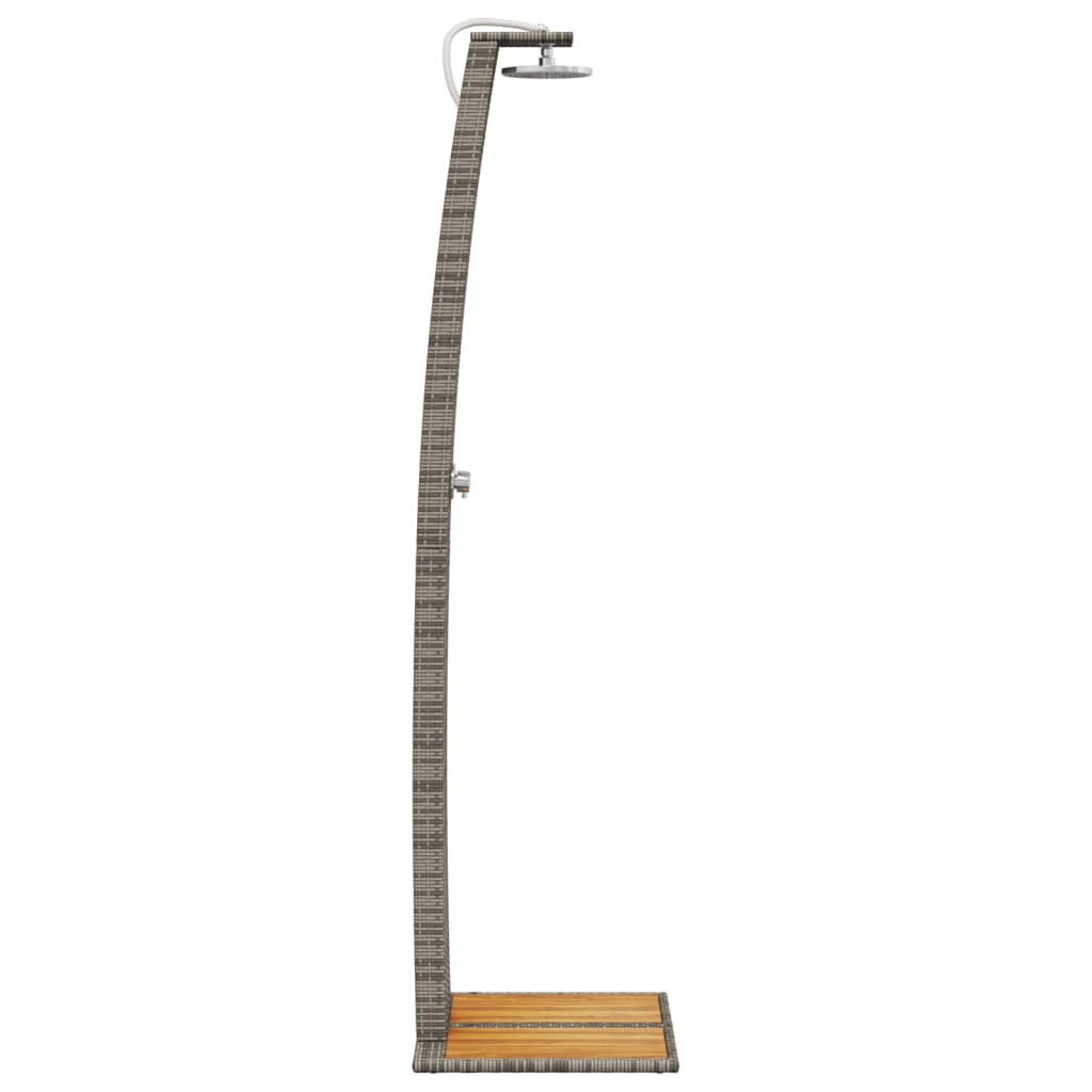 Douche de jardin 55x60x224 cm polyrotin et bois d'acacia - gris, 1 - number 6.