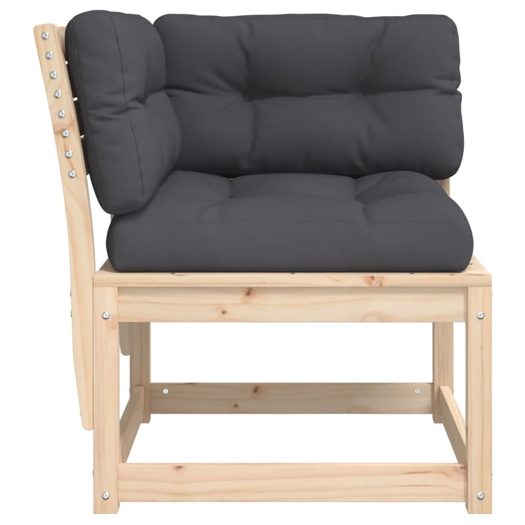 Corner module for garden sofa 73x73x78 cm with cushions solid pine - pine natural, with cushions, 1 - number 5.