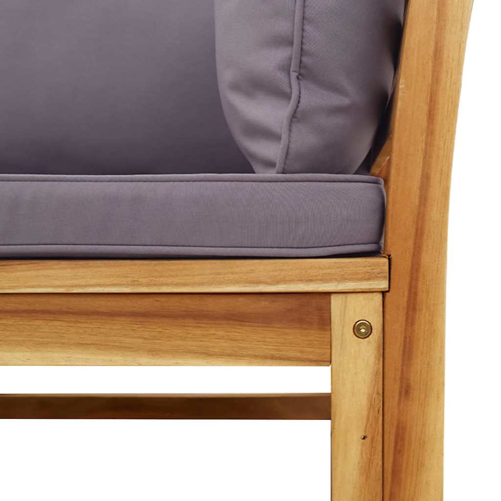 2-personers havesofa med hynder massivt akacietræ - grå, 1, 2-sædet - number 4.