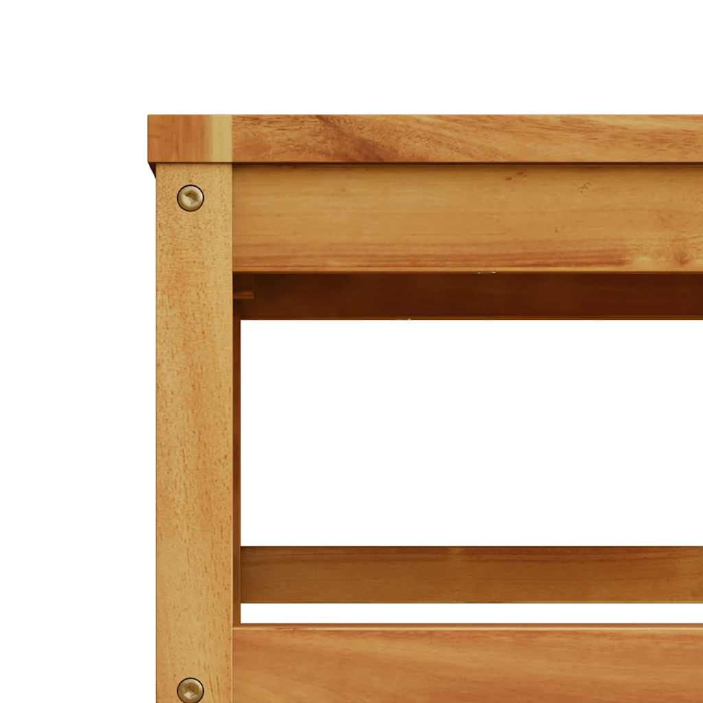 Vrtna garnitura 3 dijela s jastucima puno bagremovo drvo - siva, 1, kutni dio + srednji dio + tabure za noge - number 7.