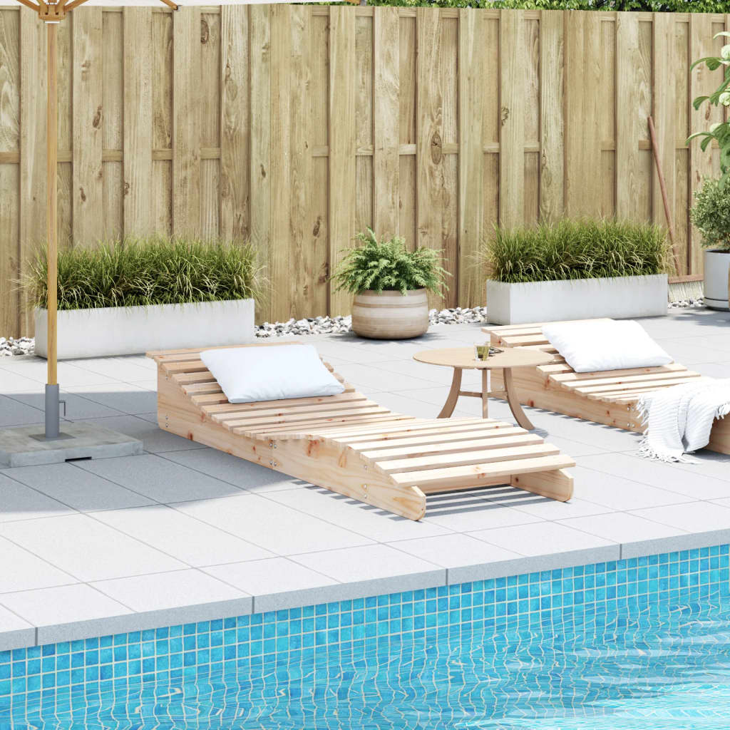 Liggestol 205x60x31,5 cm massivt fyrretræ - fyrretræ naturlig, 205 x 60 x 31.5 cm, 1 - number 3.