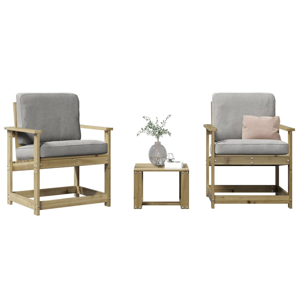 Lounge garnitura za vrt 3 dijela impregnirana borovina - number 1.