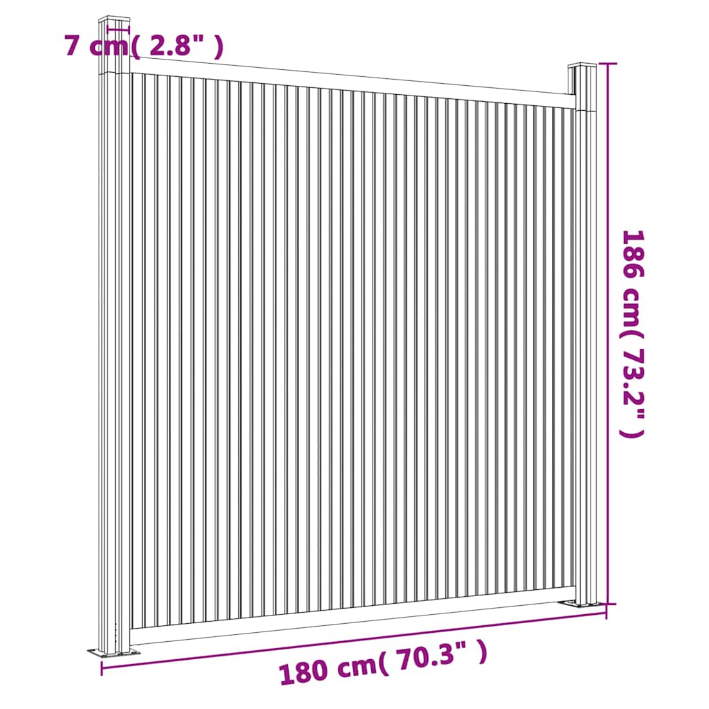 Panneau de clôture wpc - gris, 180 x 186 cm, 1 - number 9.